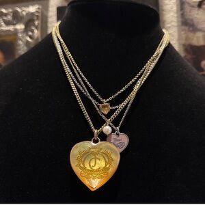 Vintage‎ Juicy Couture Layered Yellow Lucite Heart Necklace